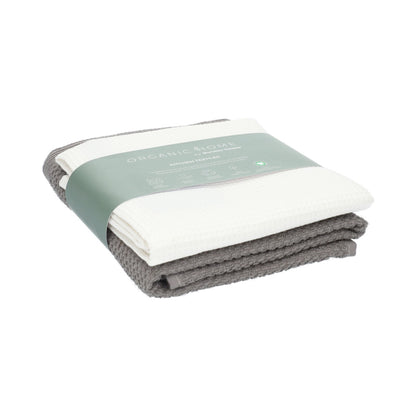 Theedoek Tundra White + Keukendoek Forest Grey