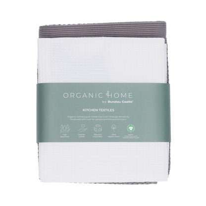 Theedoek Tundra White + Keukendoek Forest Taupe