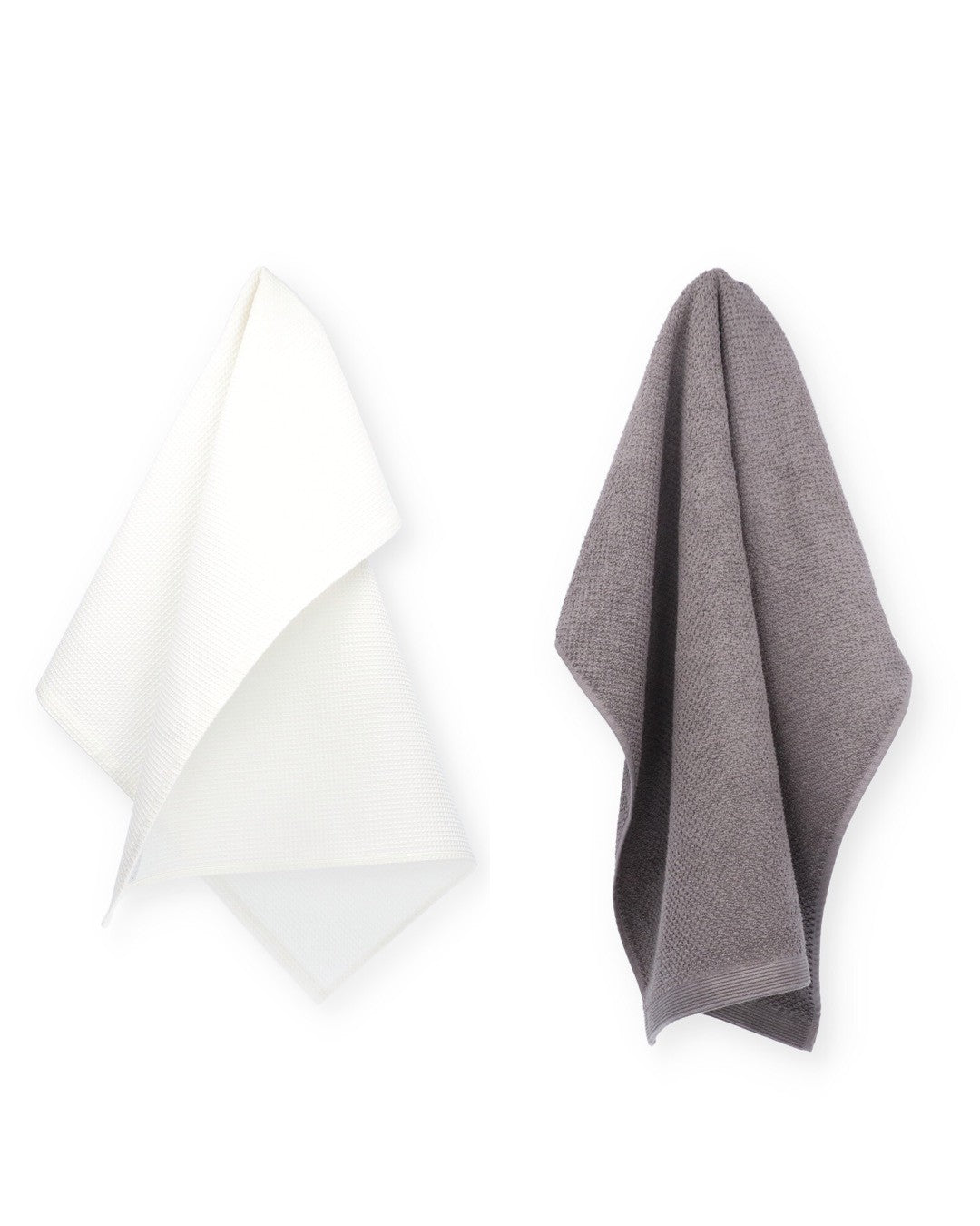 Theedoek Tundra White + Keukendoek Forest Taupe