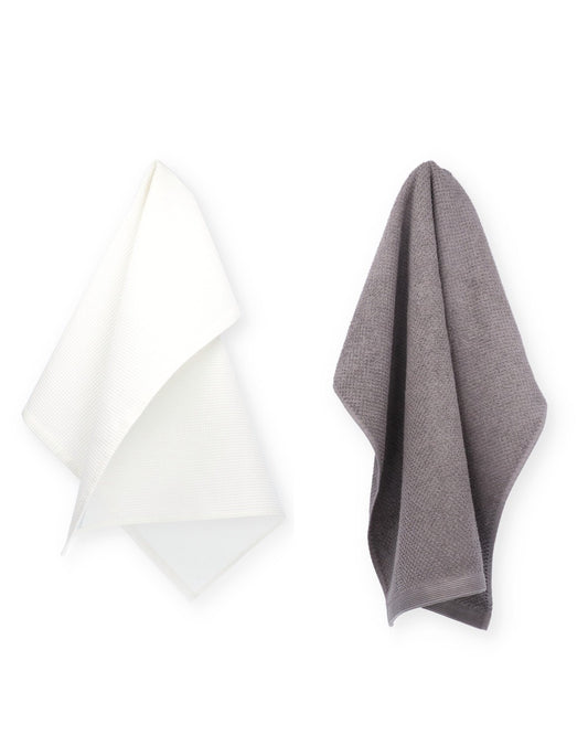 Theedoek Tundra White + Keukendoek Forest Taupe