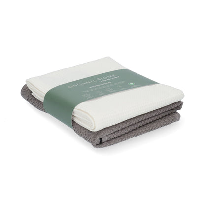 Theedoek Tundra White + Keukendoek Forest Taupe