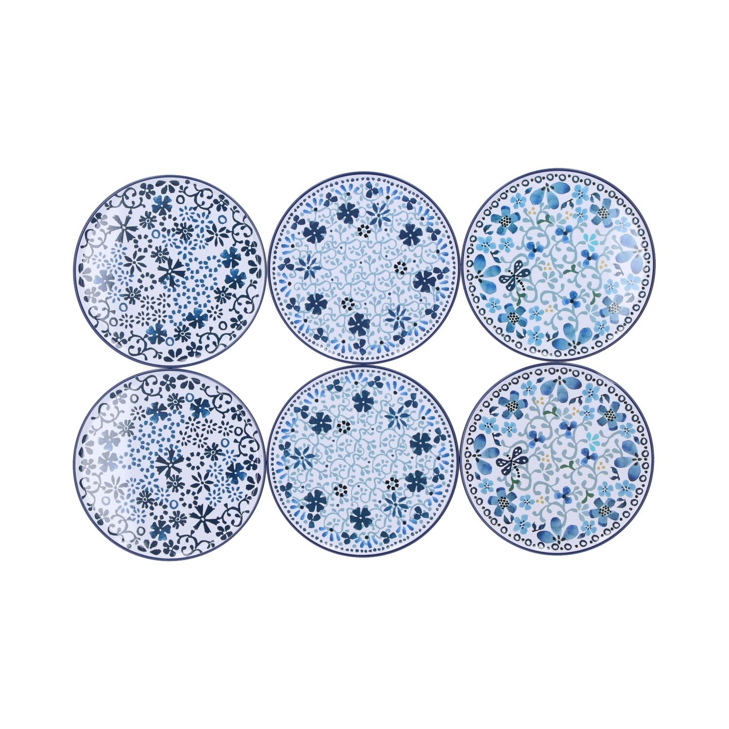 Blik met 6 onderzetters Indigo Lace