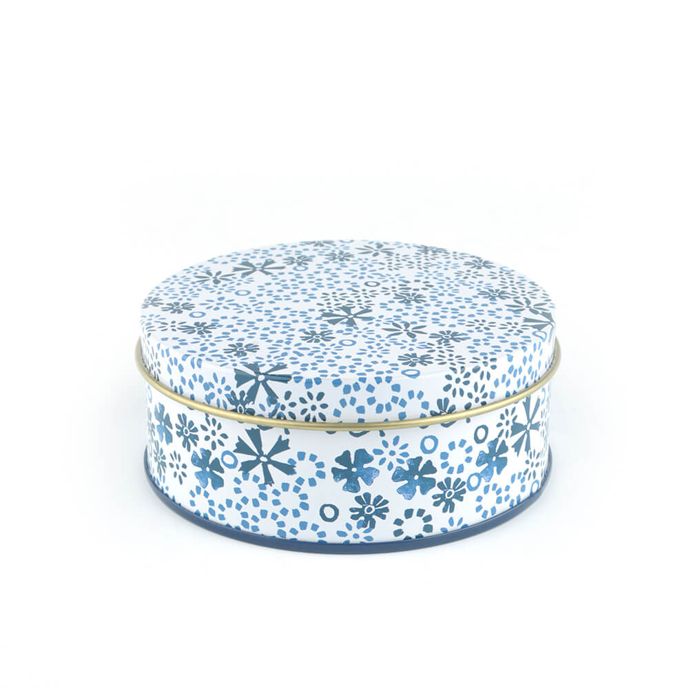 Blik met 6 onderzetters Indigo Lace