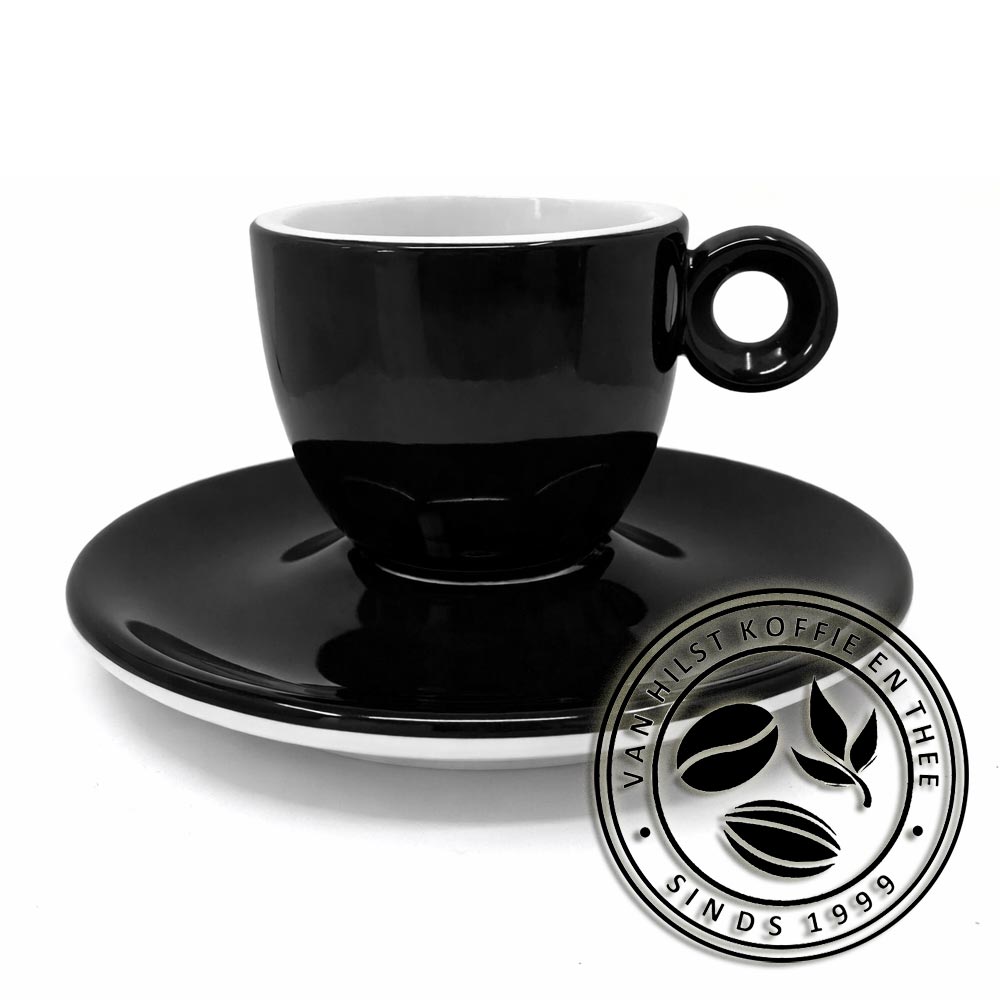 Espresso kop-en-schotel zwart