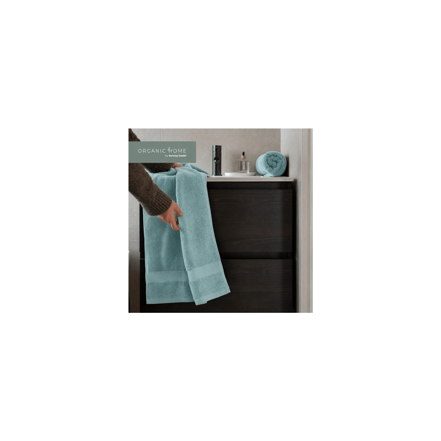 Set van 2 Organic Home badhanddoeken 70x140 cm – Sea Green