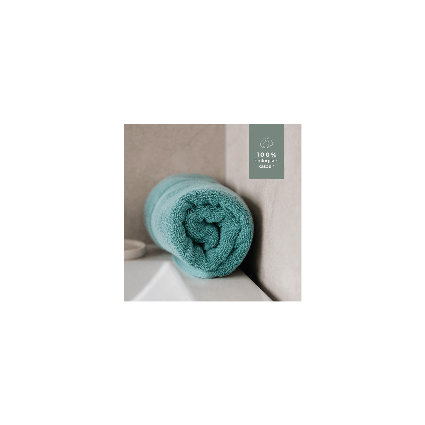 Set van 2 Organic Home badhanddoeken 70x140 cm – Sea Green