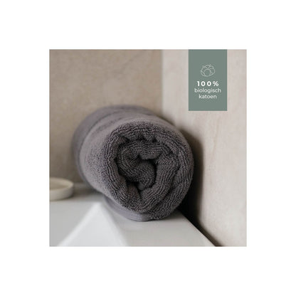 Set van 2 Organic Home badhanddoeken 70x140 cm – Stone Grey