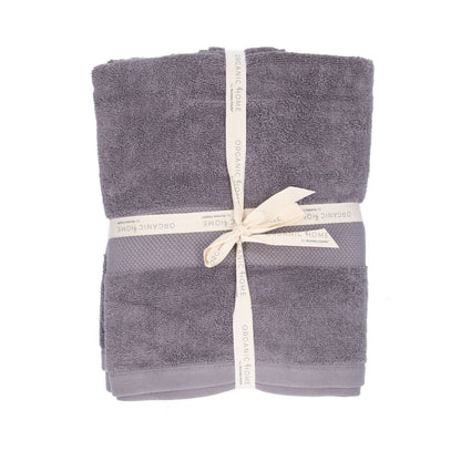 Set van 2 Organic Home badhanddoeken 70x140 cm – Stone Grey