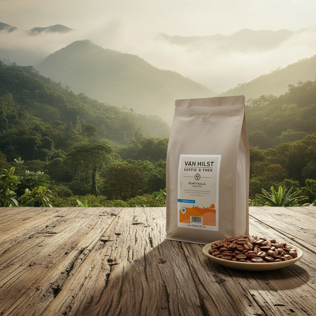 Een zak koffiebonen in de omgeving van Huehuetanango in Guatemala. AI image.