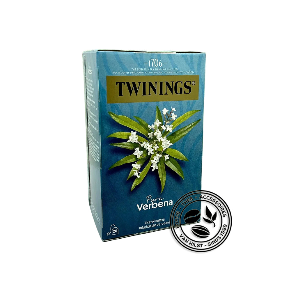 Doosje Twinings Pure Verbena kruidenthee met 20 theezakjes.