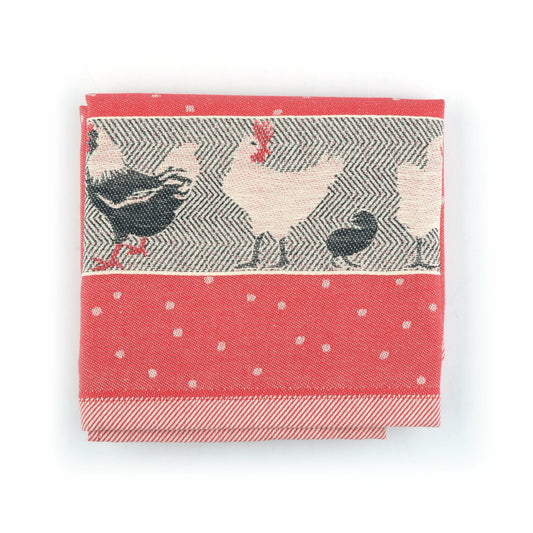 Theedoek Kip Rood