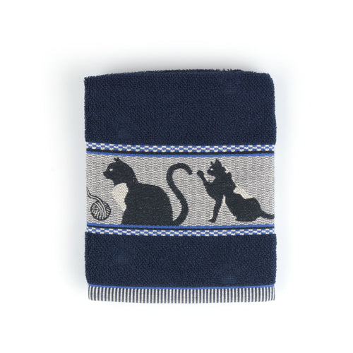 Keukendoek Kat Donkerblauw