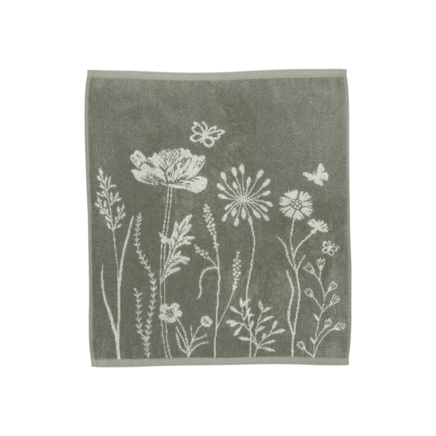 Keukendoek Wild Flowers Donkergroen