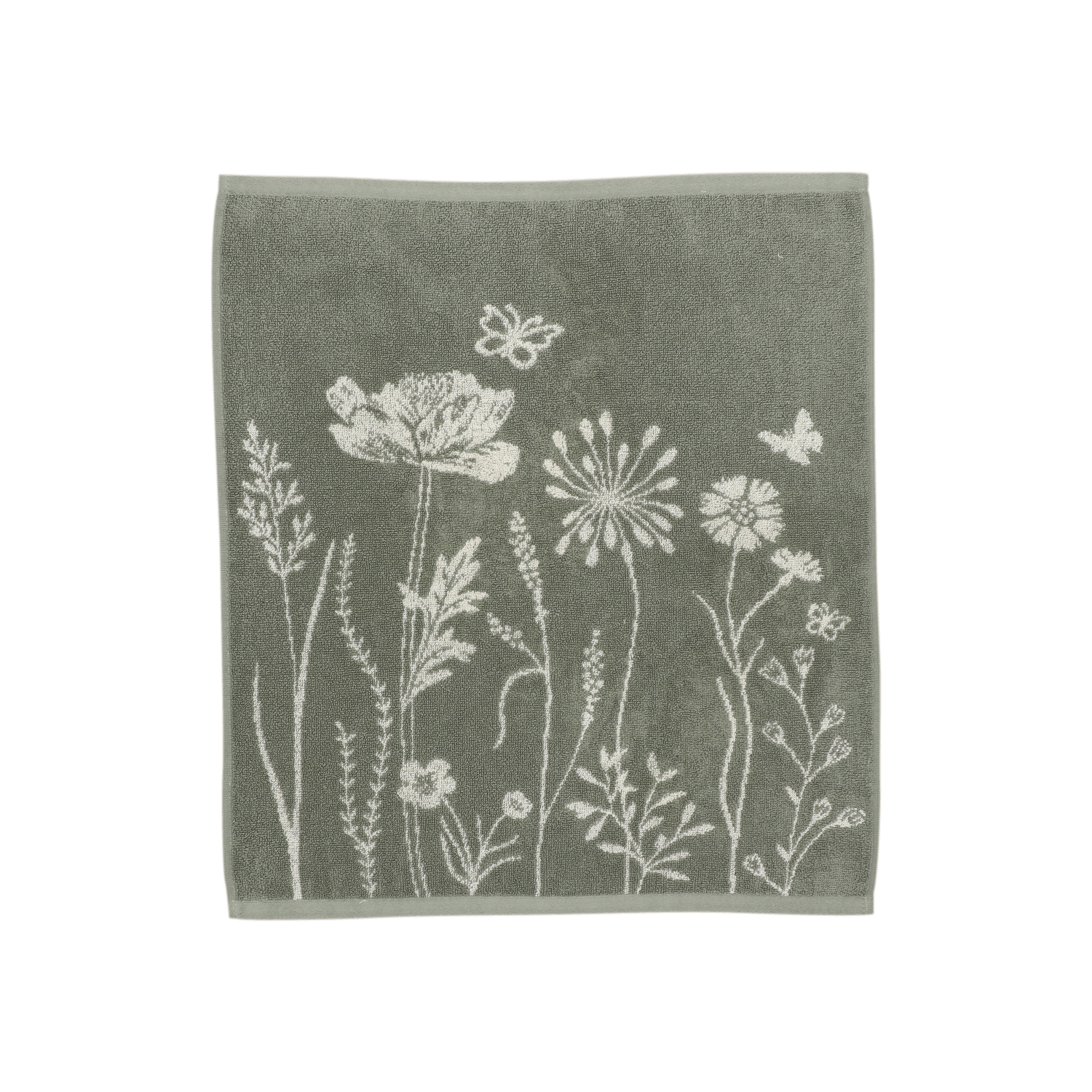 Keukendoek Wild Flowers Donkergroen