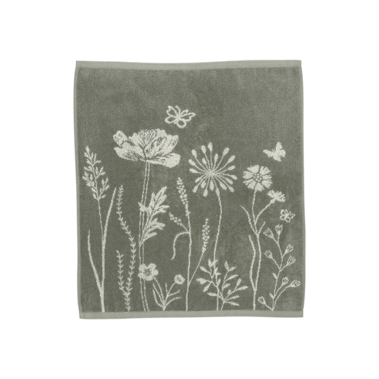 Keukendoek Wild Flowers Donkergroen