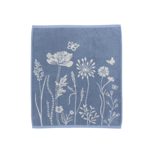 Keukendoek Wild Flowers Grijs-Blauw