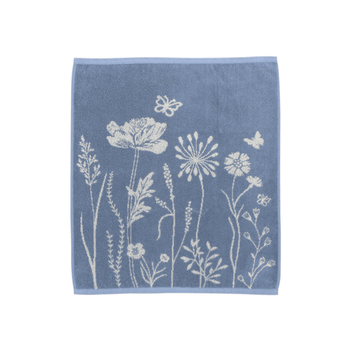 Keukendoek Wild Flowers Grijs-Blauw