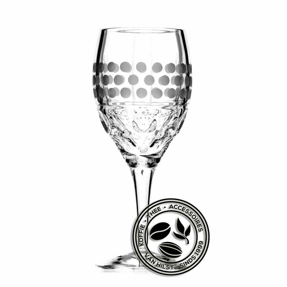 Witte wijnglas kristal Dots 220 ml